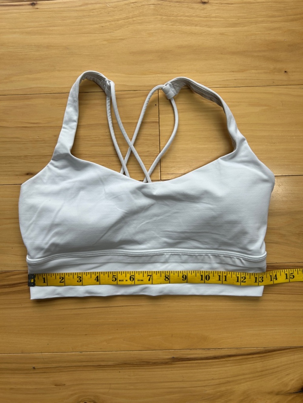 Lululemon White Cross-Back Sports Bra | Size 8 - Picture 2 of 5